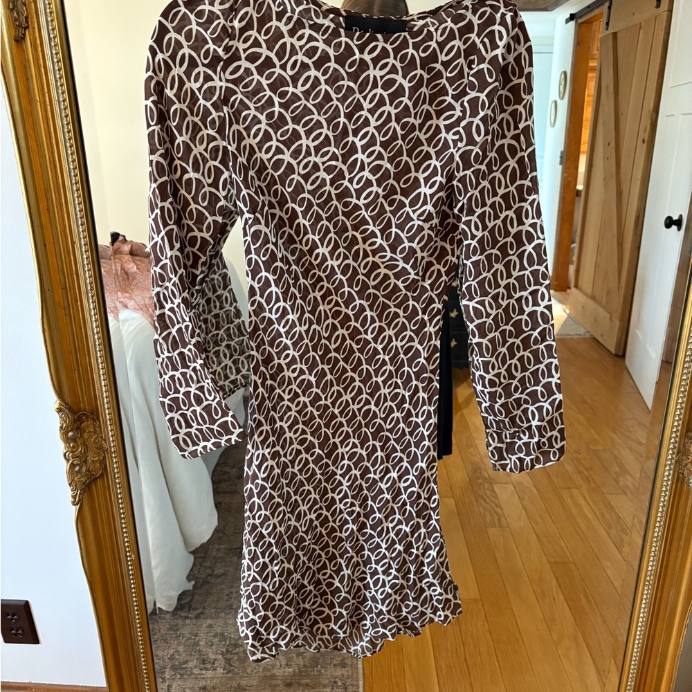 Realisation Par Brown Patterned Dress